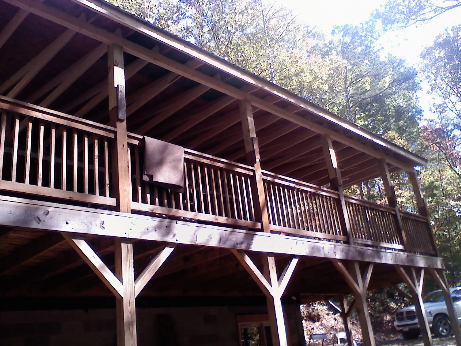 Timber framing under a new elevated porch and deck — Roof Leak Repair in Burley by Roofing Brothers